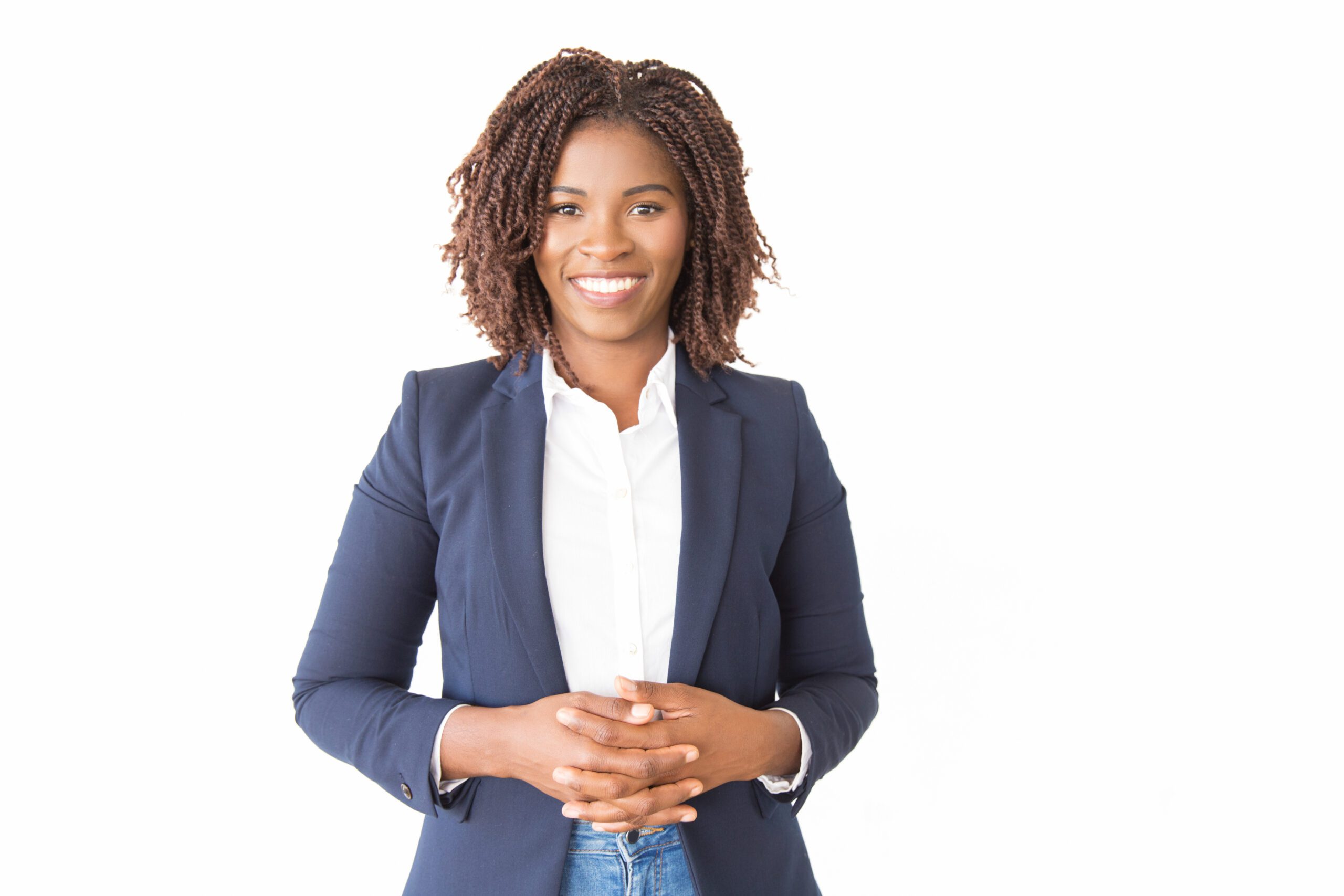 Woman hands clasped